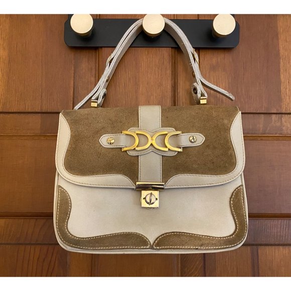 Unbranded Handbags - VTG Mini Top Handle Spanish Leather Bag Purse Tote Metal Hardware Made in Spain